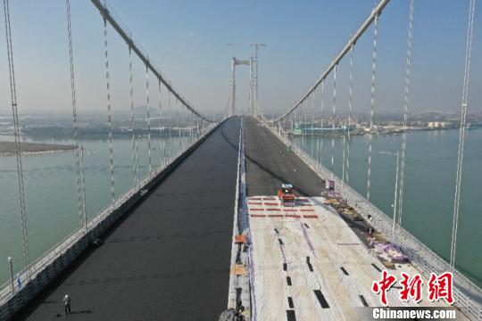 虎门二桥钢桥面铺装完成预计今年5月前通车