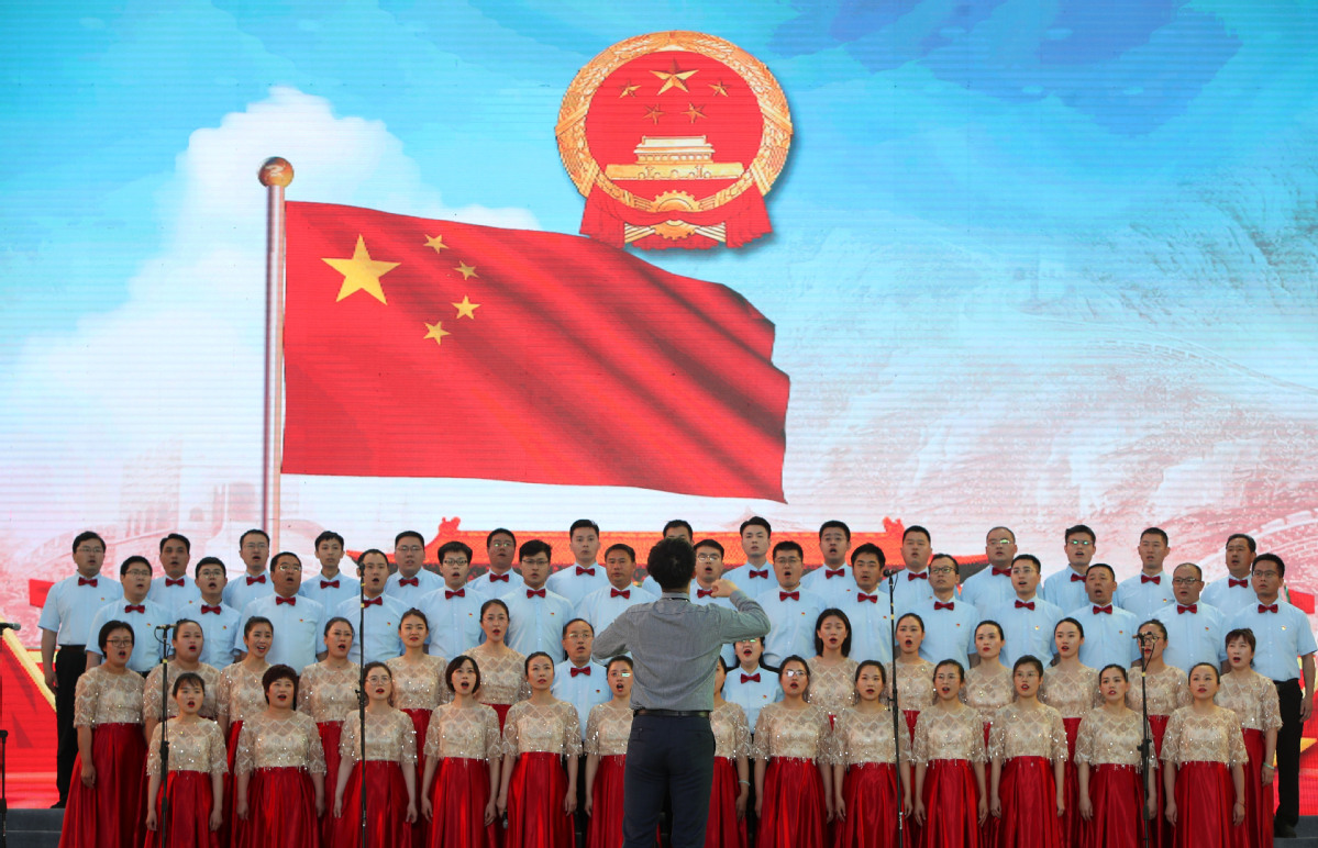 山东寿光举行大合唱比赛庆祝中共建党百年
