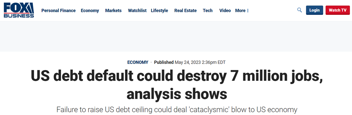 违约倒计时！美国债务危机“越演越烈“