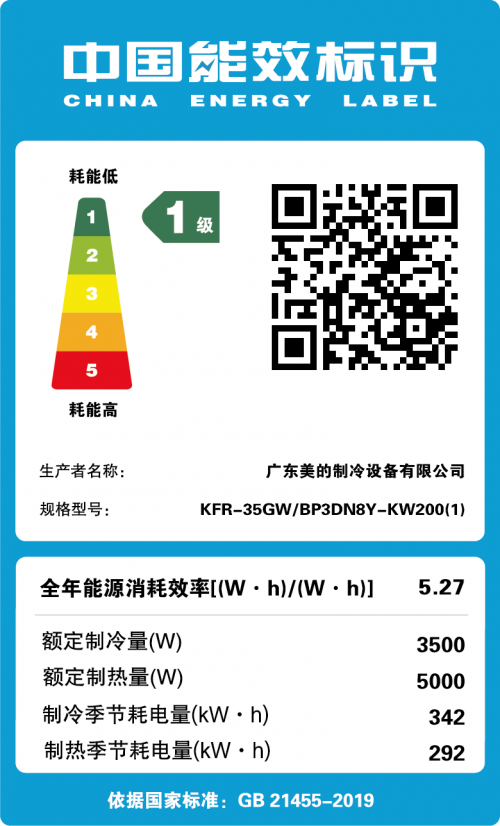 美的空调能效标识图片图片