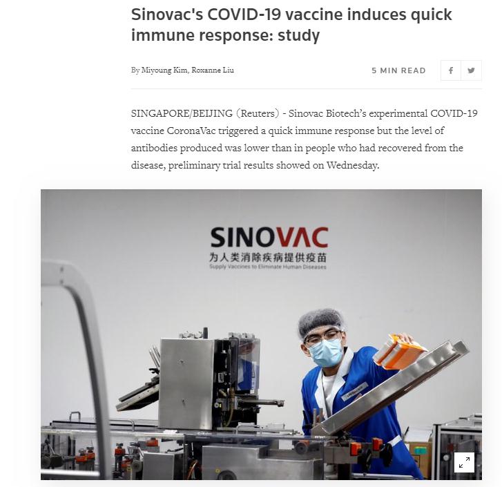 Coronavac vaccine 中文