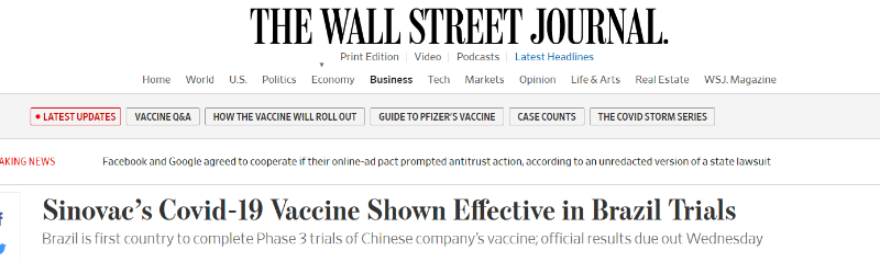 Coronavac vaccine 中文
