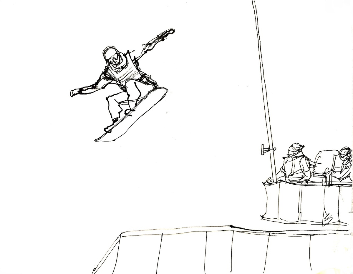 首钢滑雪大跳台绘画图片