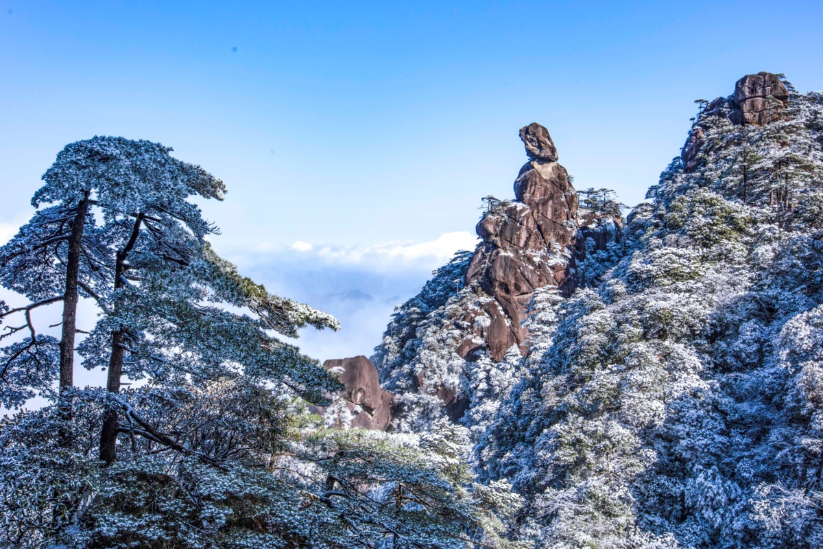 江西雪景三清山图片