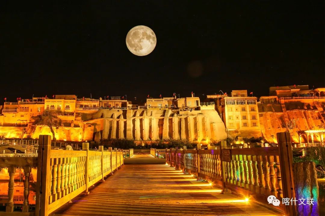 喀什夜景 风景图片