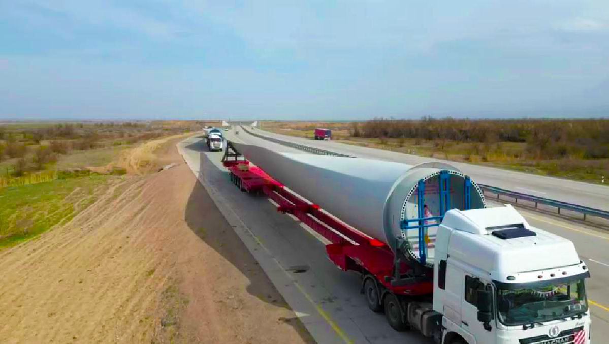 三一重能首个中亚风电项目首批风电设备顺利抵达哈萨克斯坦阿尔卡雷克