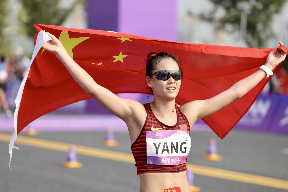 杭州亚运会丨田径——杨家玉,马振霞包揽女子20公里竞走冠亚军 - 中国